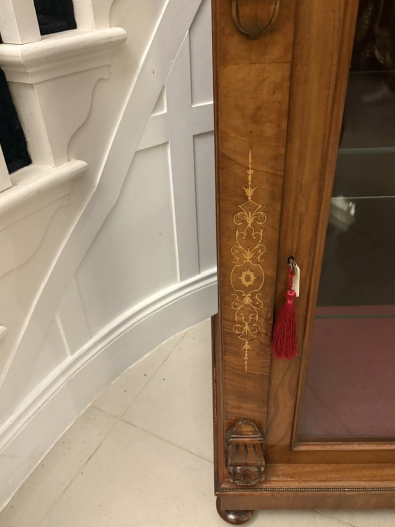 Attractive Antique Mid-19th Century Inlaid Mahogany Side / Display Cabinet